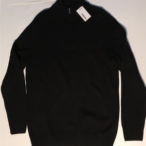Sonoma‎ Black sweater with 1/4 zipper Goth Gorpcore 90’s Y2K cable knit L-Tall